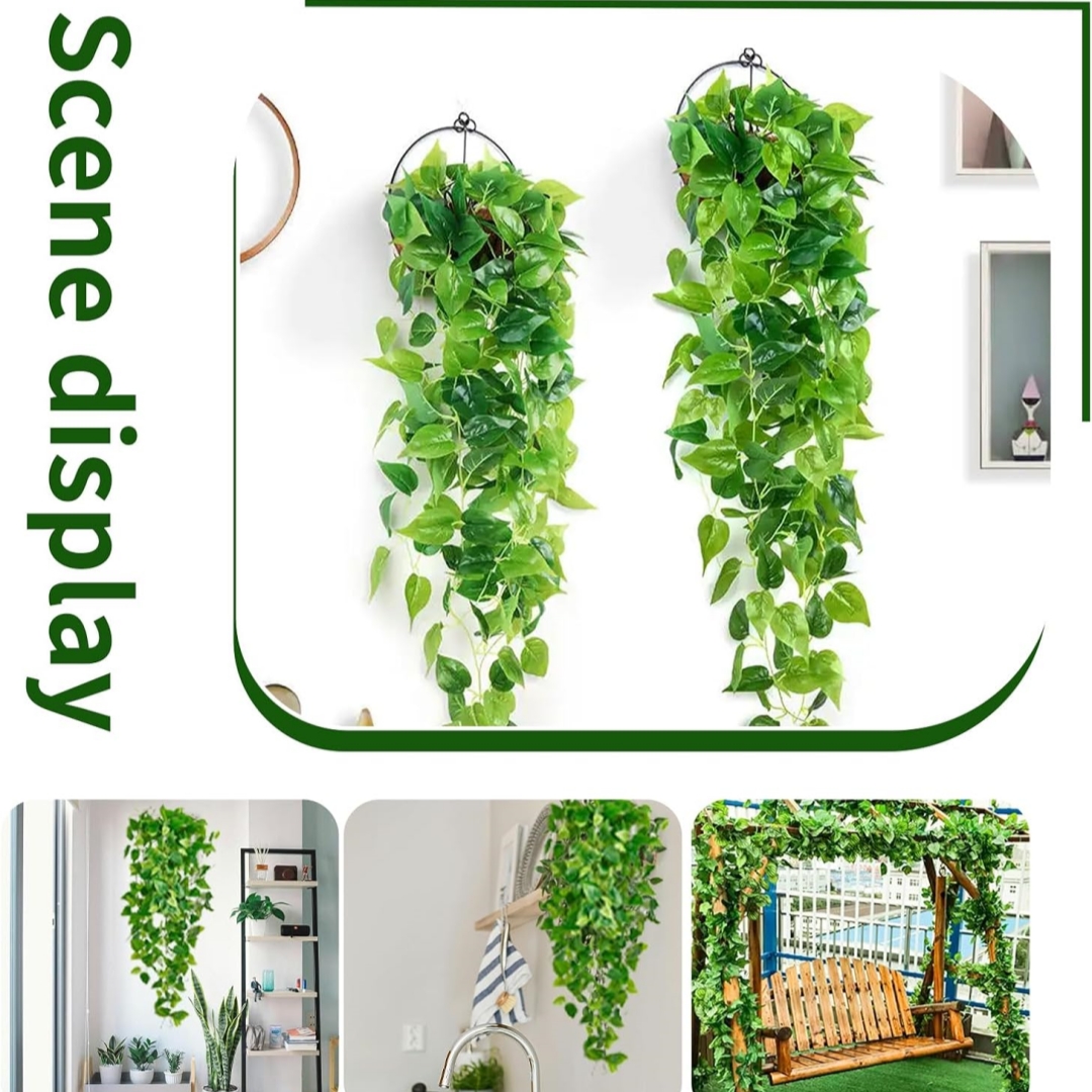 Home Bathroom Shelf - Fake Hanging Plants Artificial Potted Vines