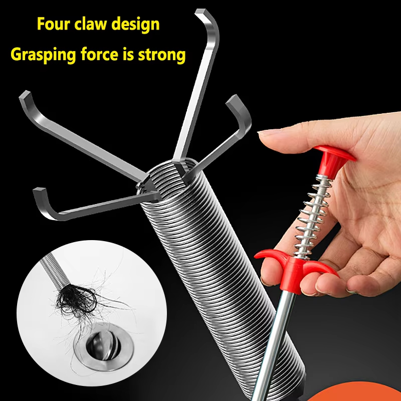 Home Bathroom Cleaner - 60/90/160cm Spring Pipe Dredging Tools Drain