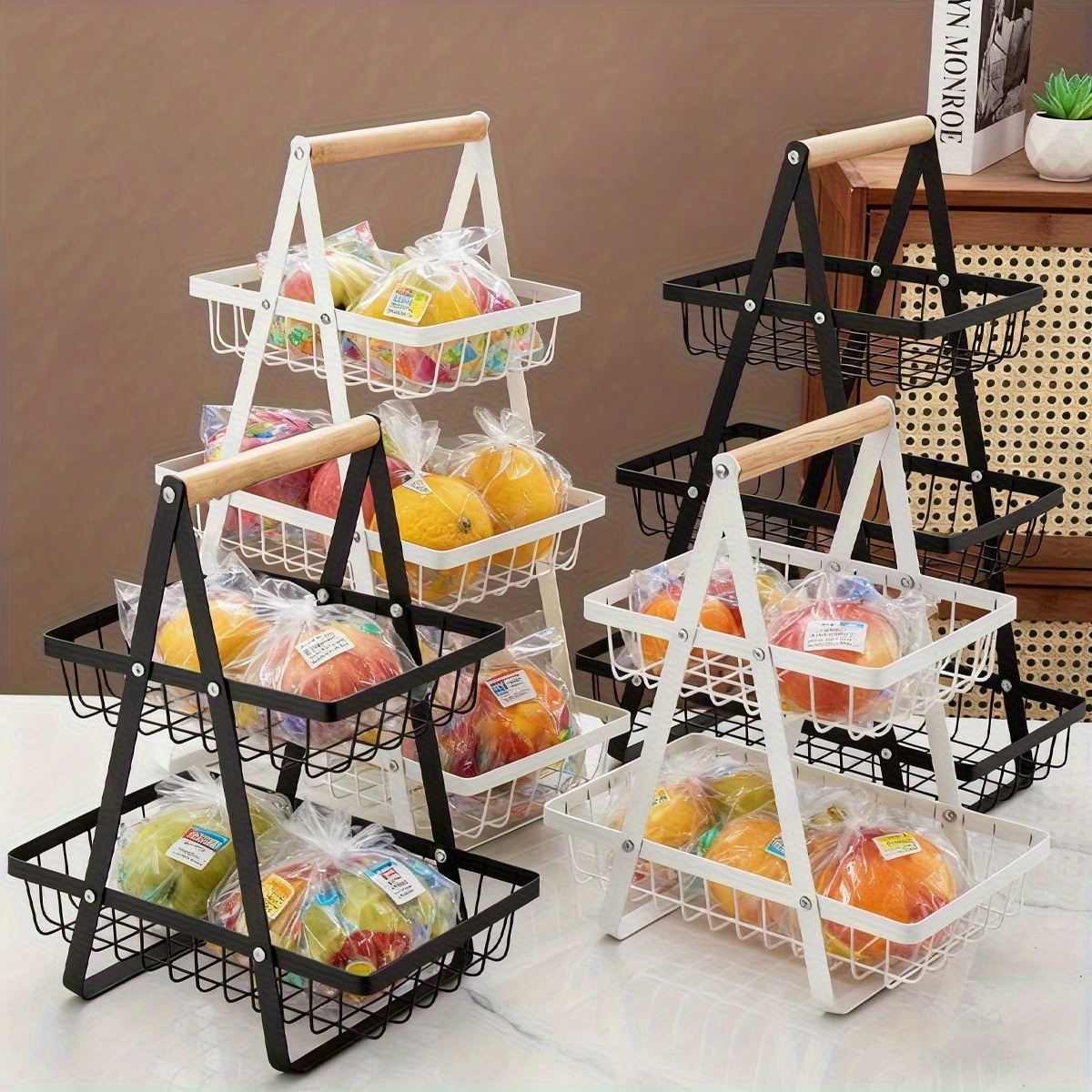 Home Bathroom Shelf - 1pc Storage Rack with Handles |