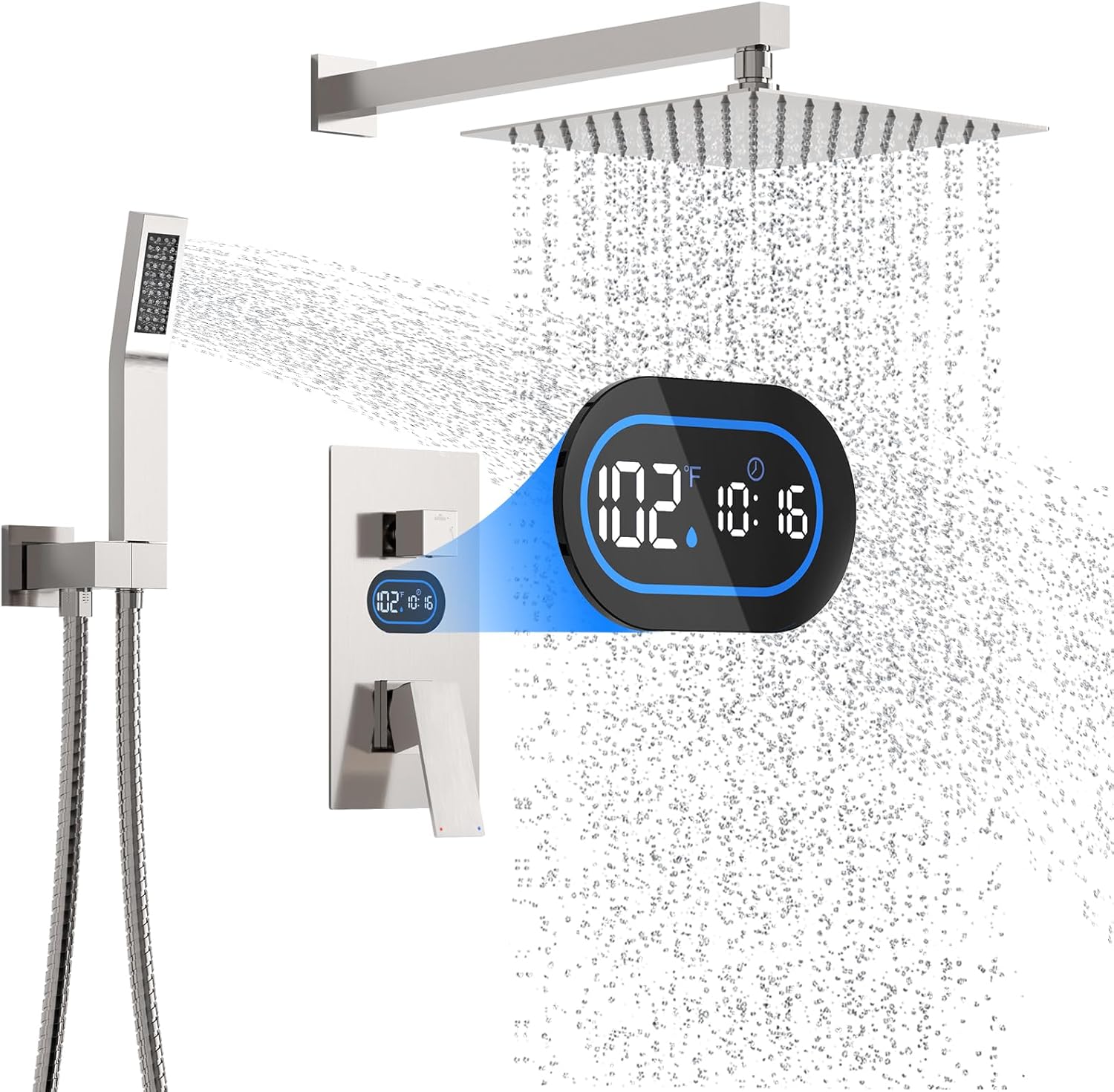 Shower Head Rain - Hydro Power LED Shower Faucet Set,