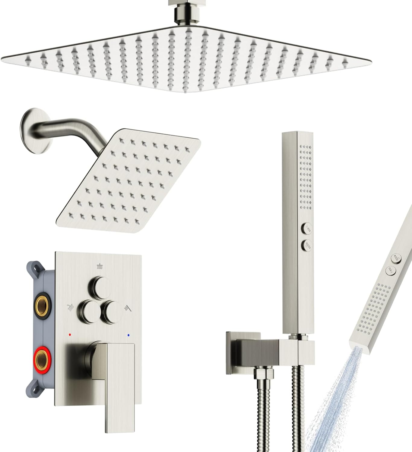 Shower Head Rain - Dual Shower System with Rain Head