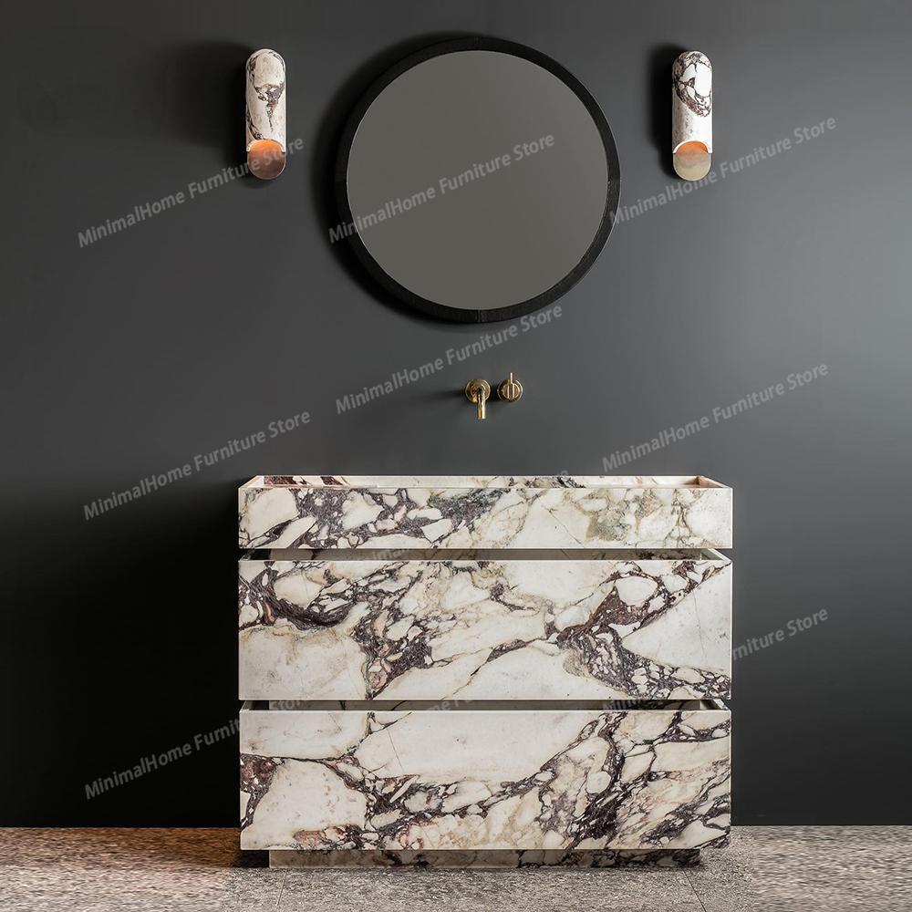 Home Living Bathroom Vanity - French Style Floor-Standing Vanity: Luxury Stone