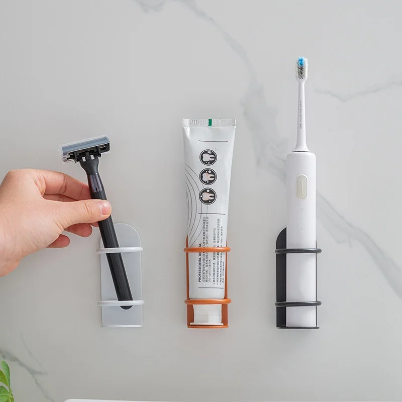 Home Bathroom Shelf - Adhesive Wall Mounted Electric Toothbrush Holder