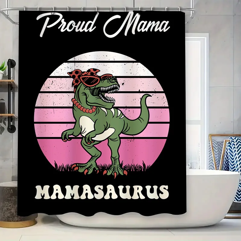 Home Bathroom Decor Ideas - Stylish Mama Dinosaur Shower Curtain Cute