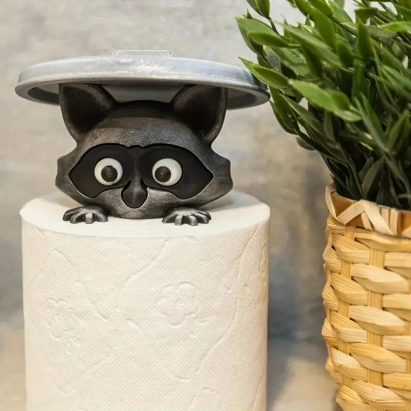 Home Bathroom Decor Ideas - Cute Raccoon Toilet Paper Holder Playful