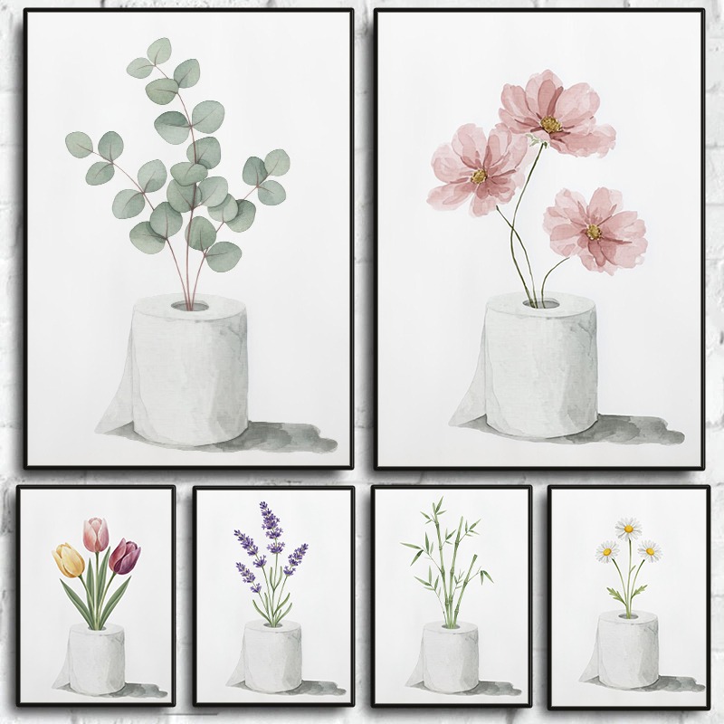 Colourful Flower Toilet Paper  – Home Bathroom Painting Ideas recenzja i cena
