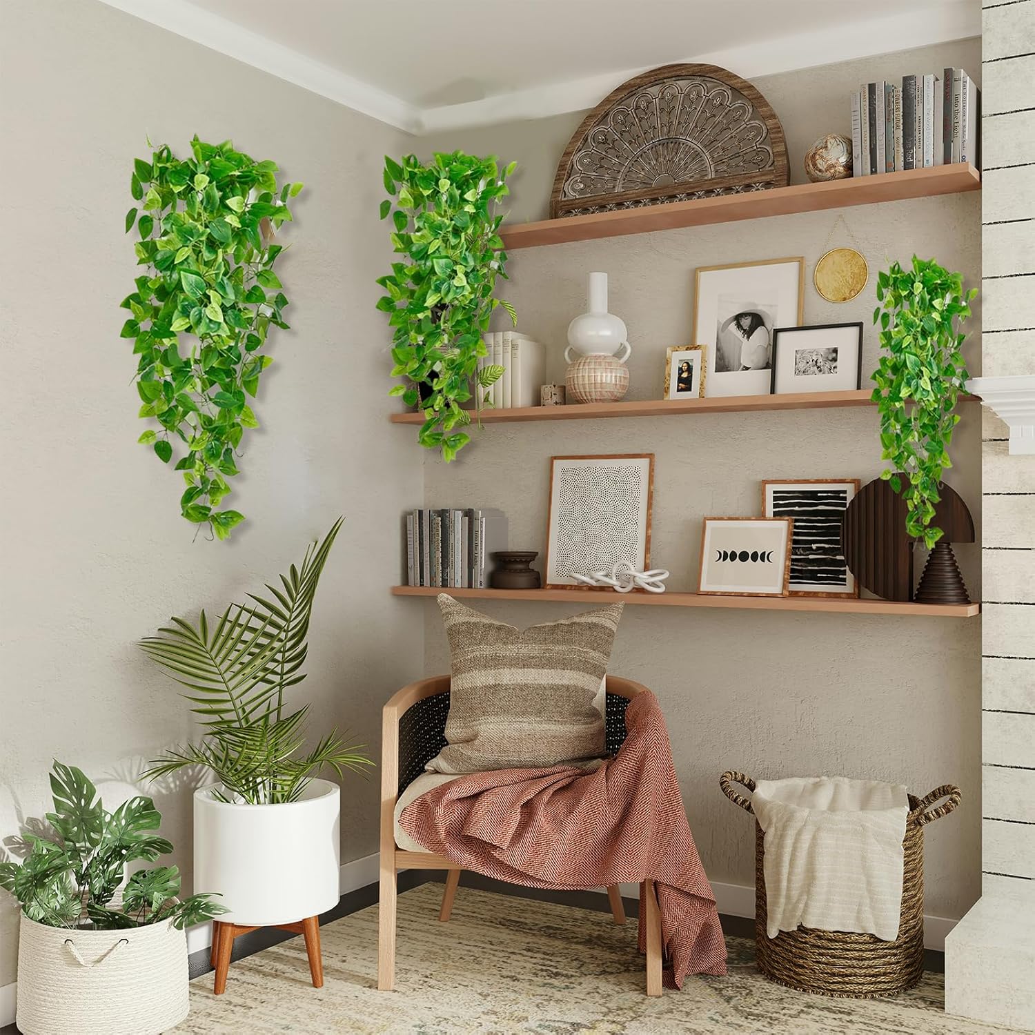 Fake Hanging Plants Artificial – Home Bathroom Shelf recenzja i cena
