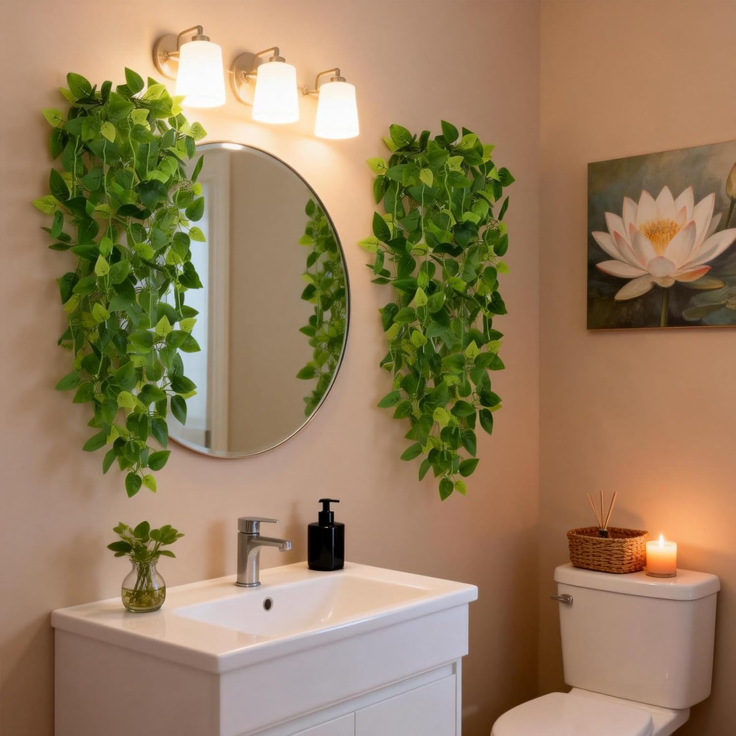 Fake Hanging Plants Artificial – Home Bathroom Shelf recenzja i cena