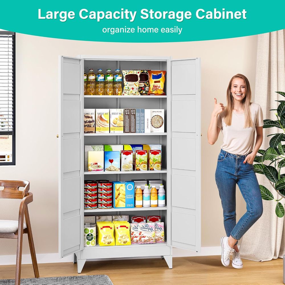 White Tall Metal Storage Cabin – Home Bathroom Shelf recenzja i cena