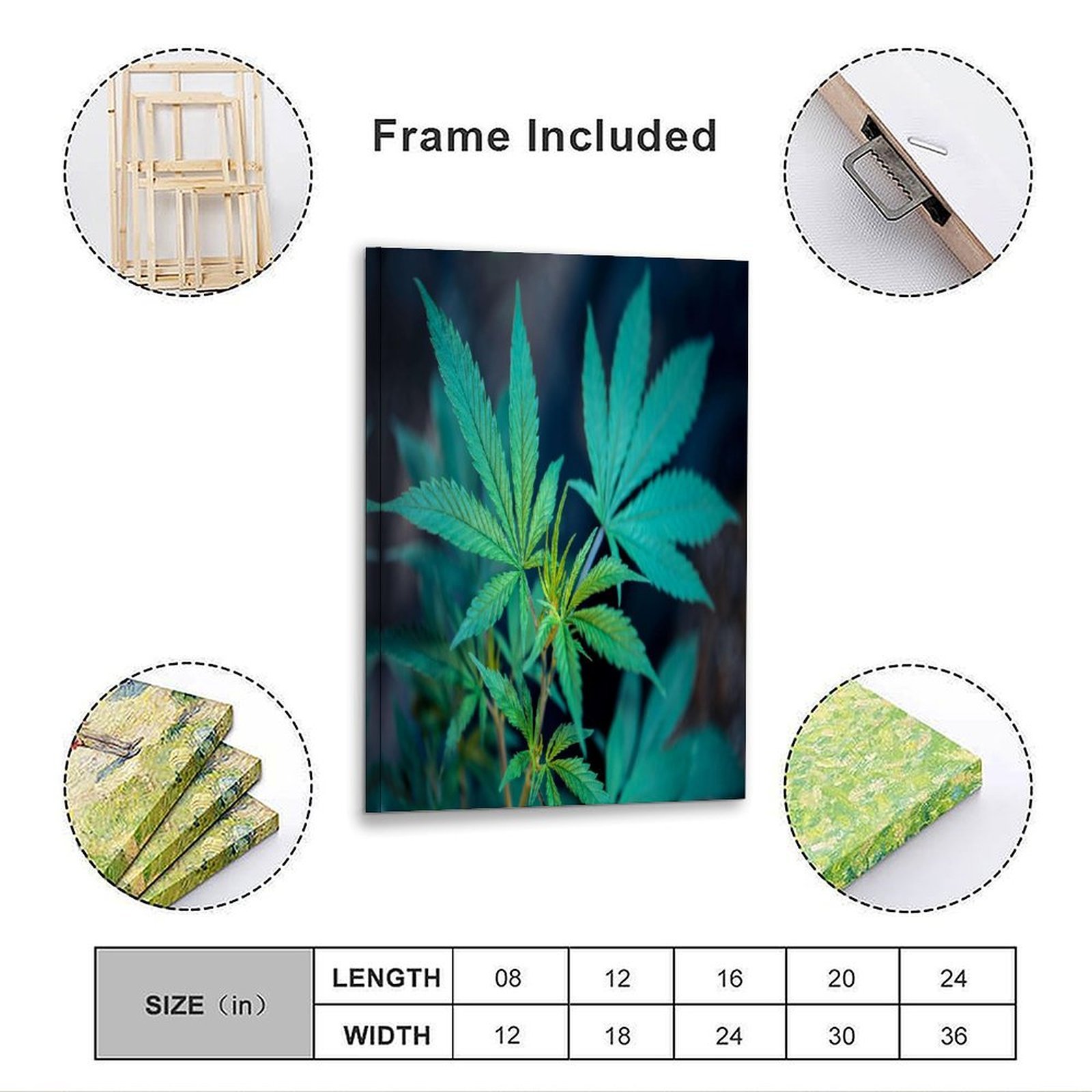 Botanical Green Leaf Poster Ae – Home Bathroom Painting Ideas recenzja i cena
