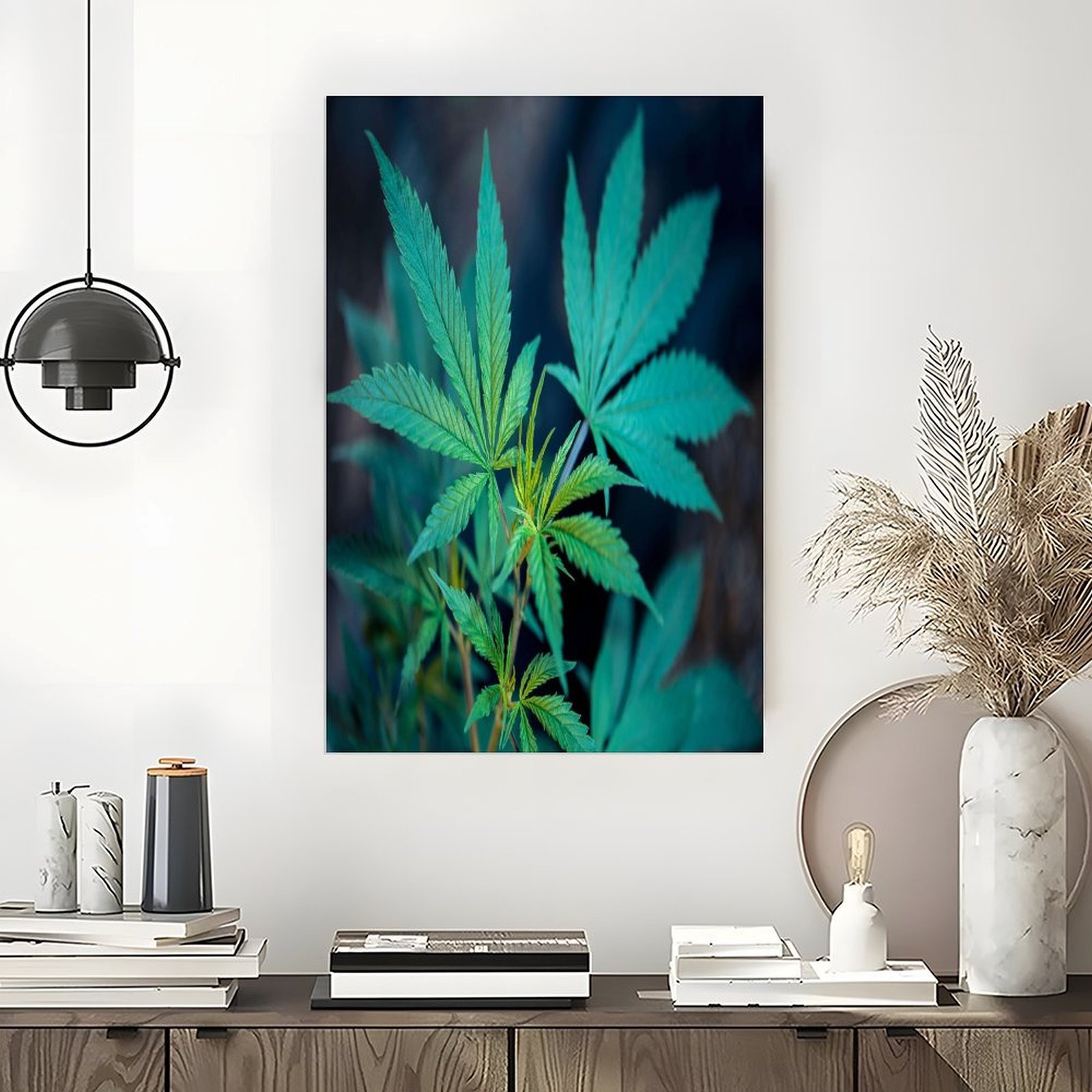 Botanical Green Leaf Poster Ae – Home Bathroom Painting Ideas recenzja i cena