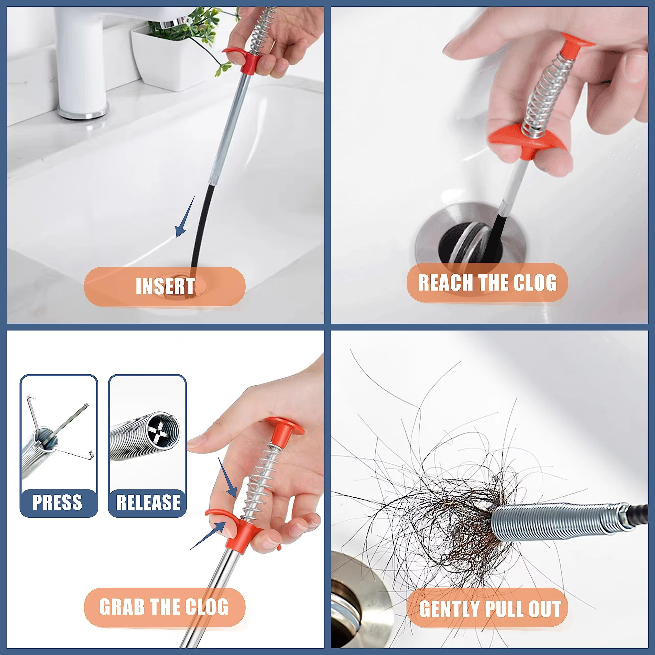 60/90/160cm Spring Pipe Dredgi – Home Bathroom Cleaner recenzja i cena