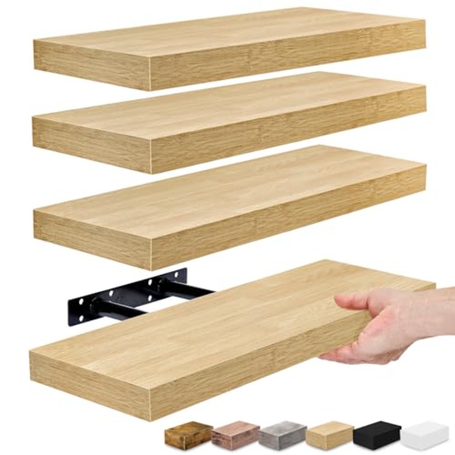 4 Pack Maple Wood Floating She – Home Bathroom Shelf recenzja i cena