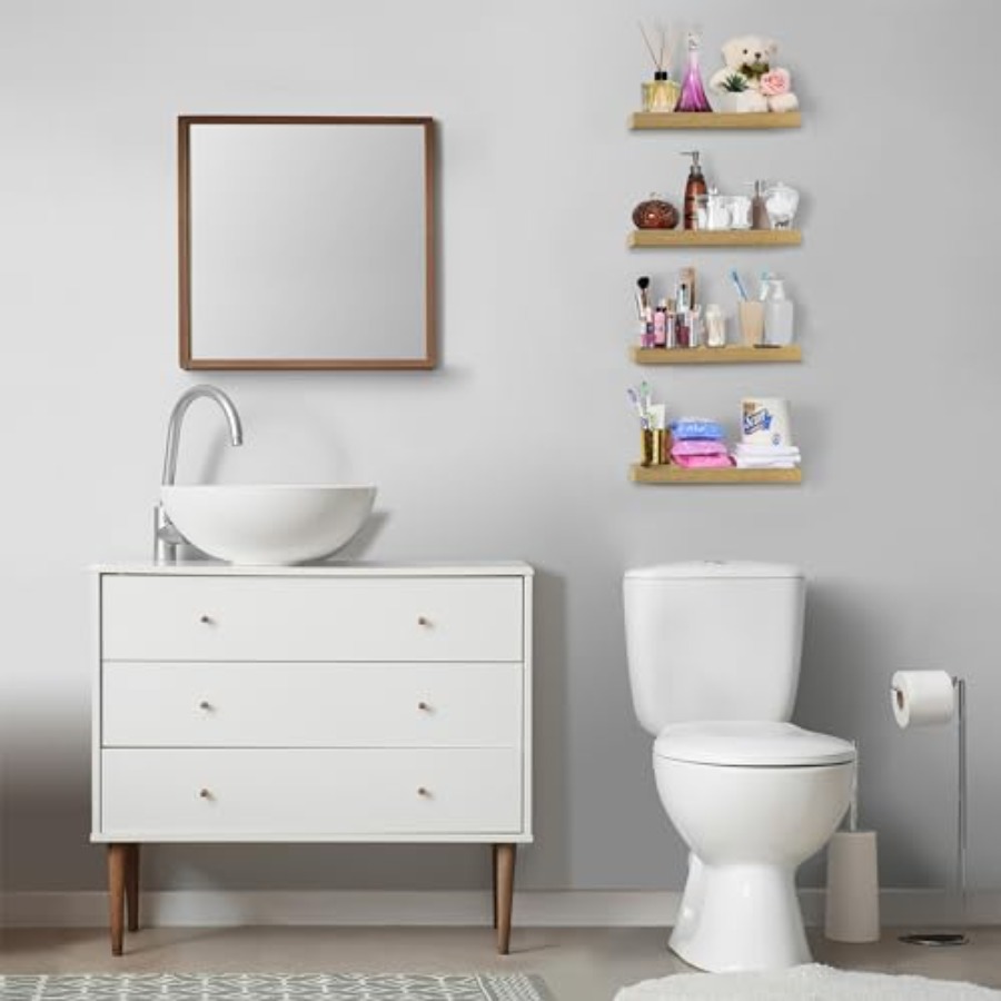 4 Pack Maple Wood Floating She – Home Bathroom Shelf recenzja i cena