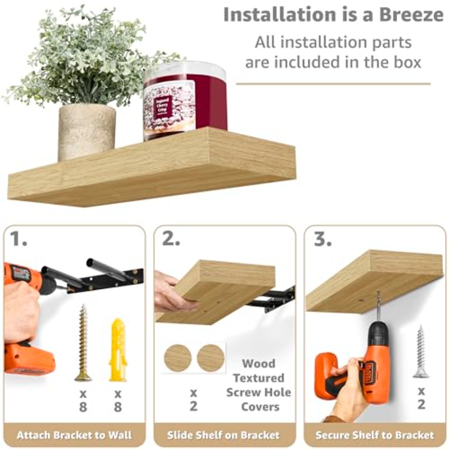 4 Pack Maple Wood Floating She – Home Bathroom Shelf recenzja i cena