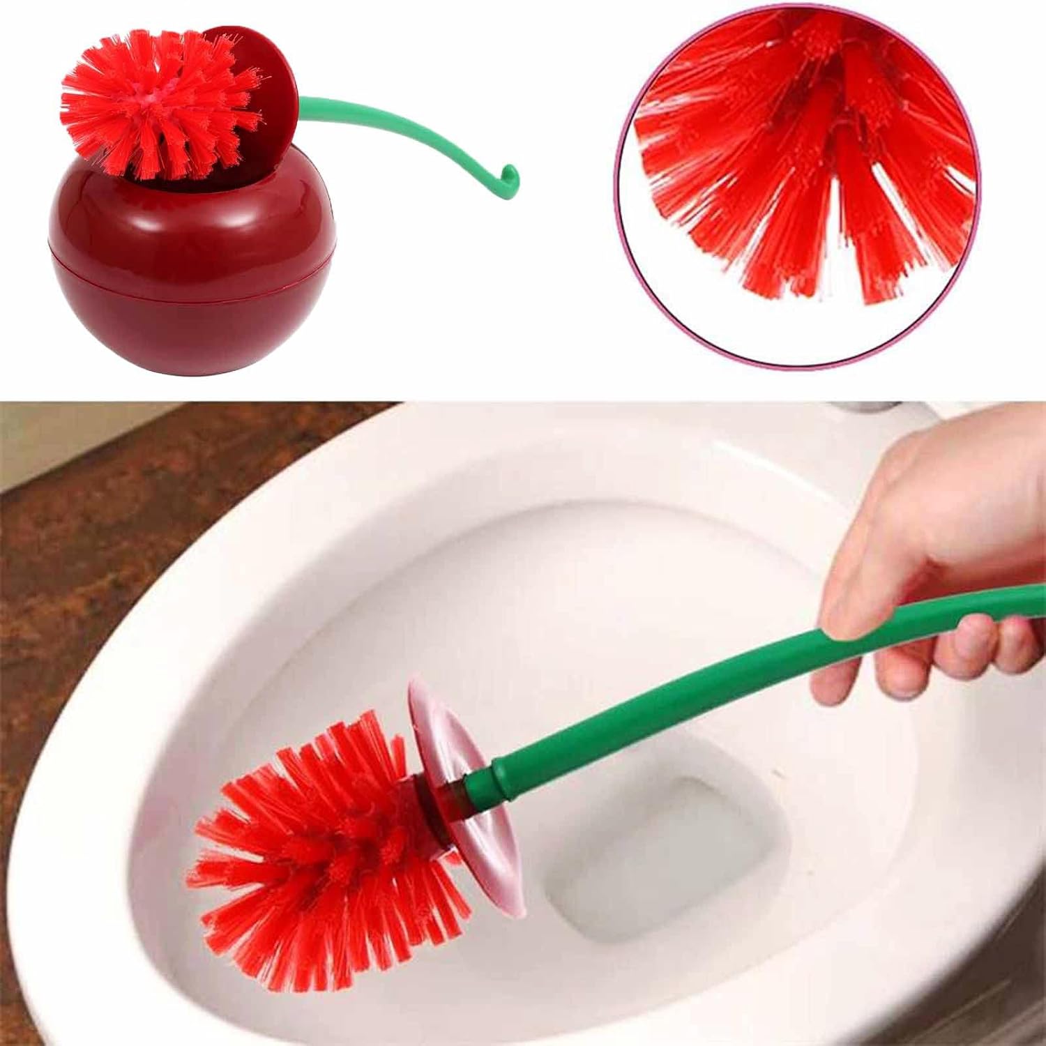 Cute Cherry Shaped Toilet Brus – Home Bathroom Cleaner recenzja i cena