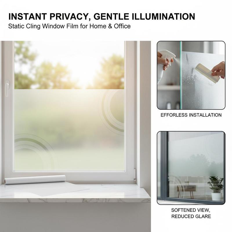 Frosted Window Cover 23.6 in x – Home Bathroom Window Tint recenzja i cena