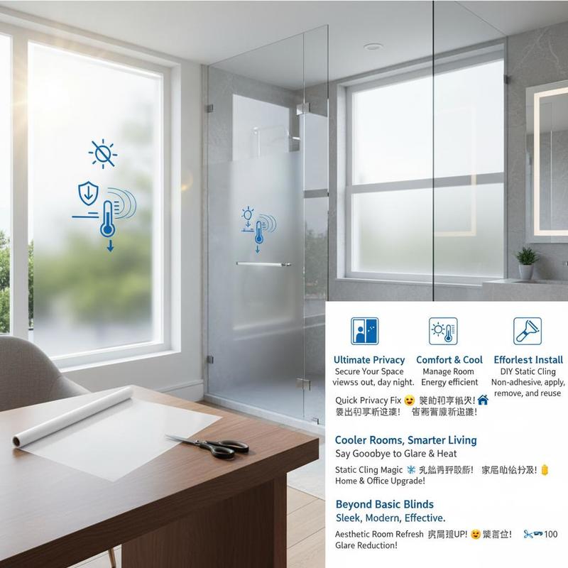 Frosted Window Cover 23.6 in x – Home Bathroom Window Tint recenzja i cena