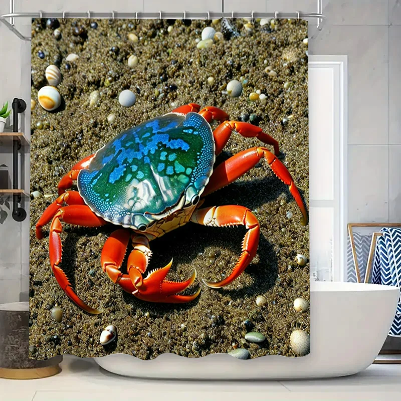 3D Printed Shower Curtain Blue – Home Bathroom Decor Ideas recenzja i cena