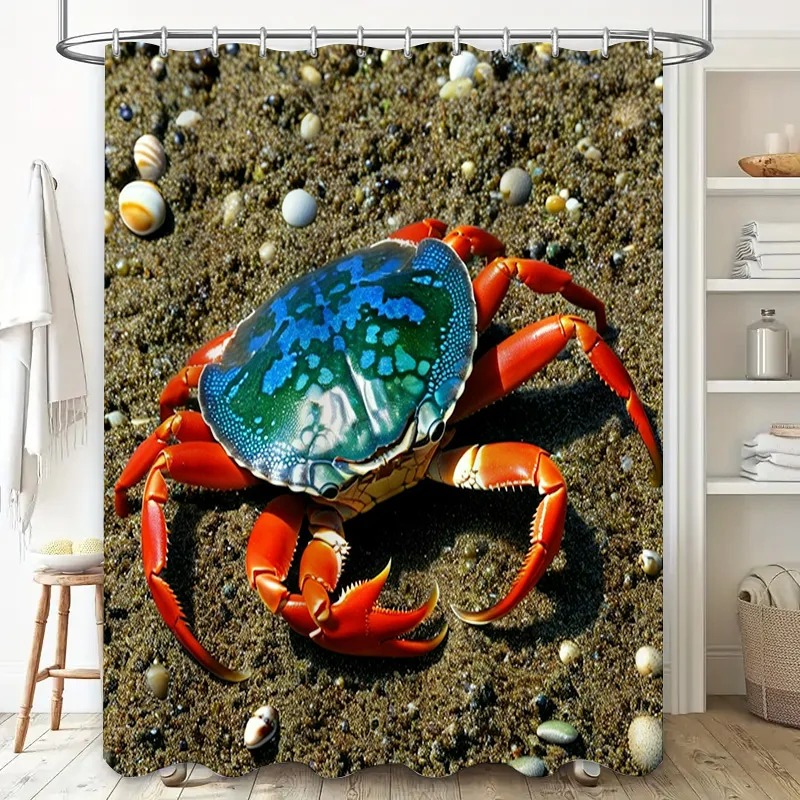 3D Printed Shower Curtain Blue – Home Bathroom Decor Ideas recenzja i cena