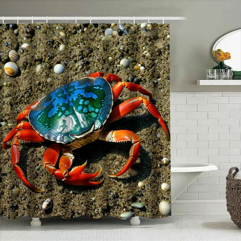 3D Printed Shower Curtain Blue – Home Bathroom Decor Ideas recenzja i cena