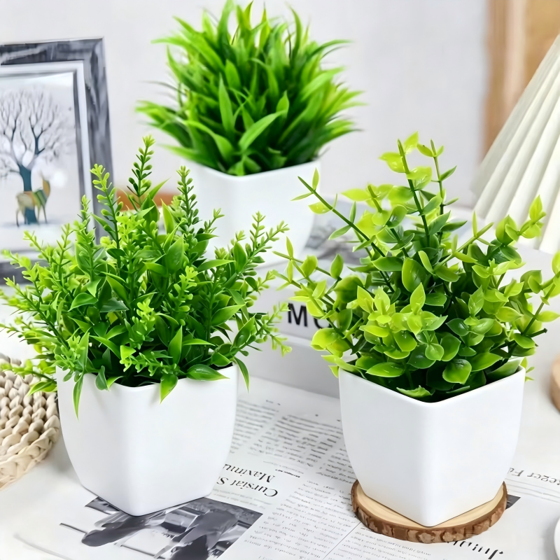 Mini Artificial Potted Plants  – Home Bathroom Shelf recenzja i cena