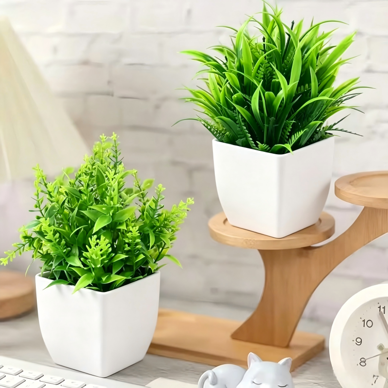 Mini Artificial Potted Plants  – Home Bathroom Shelf recenzja i cena