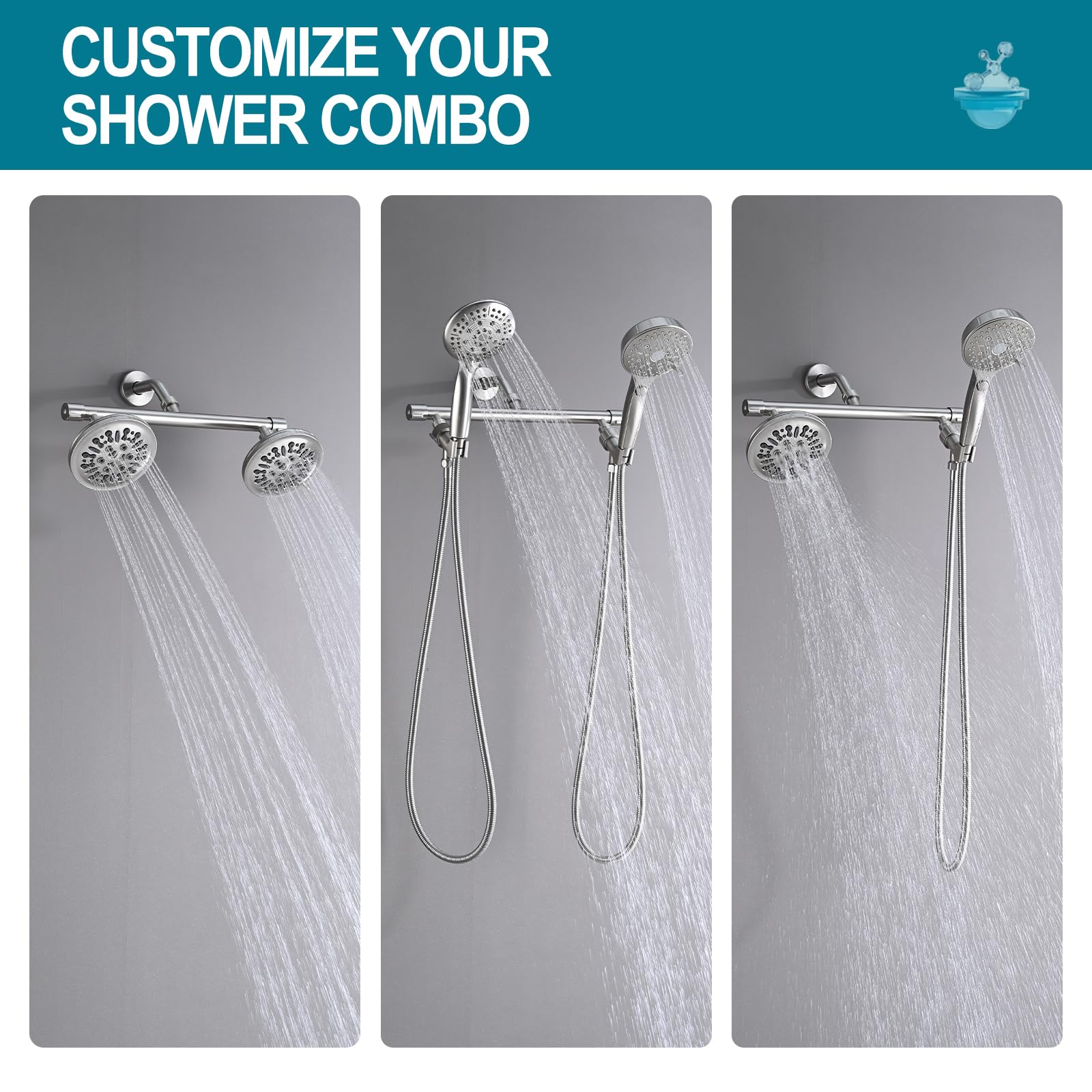 Dual Shower Head Adapter With  – Shower Head Rain recenzja i cena