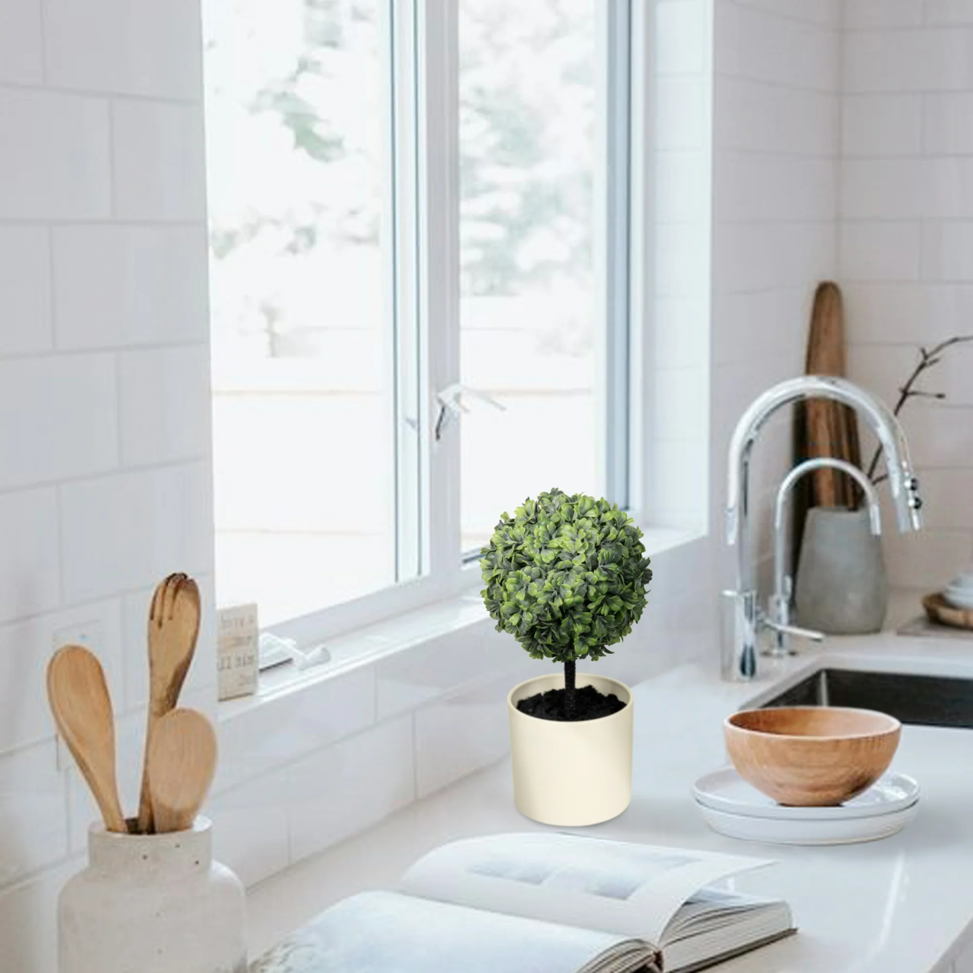 10-Inch Artificial Boxwood Pla – Home Bathroom Shelf recenzja i cena