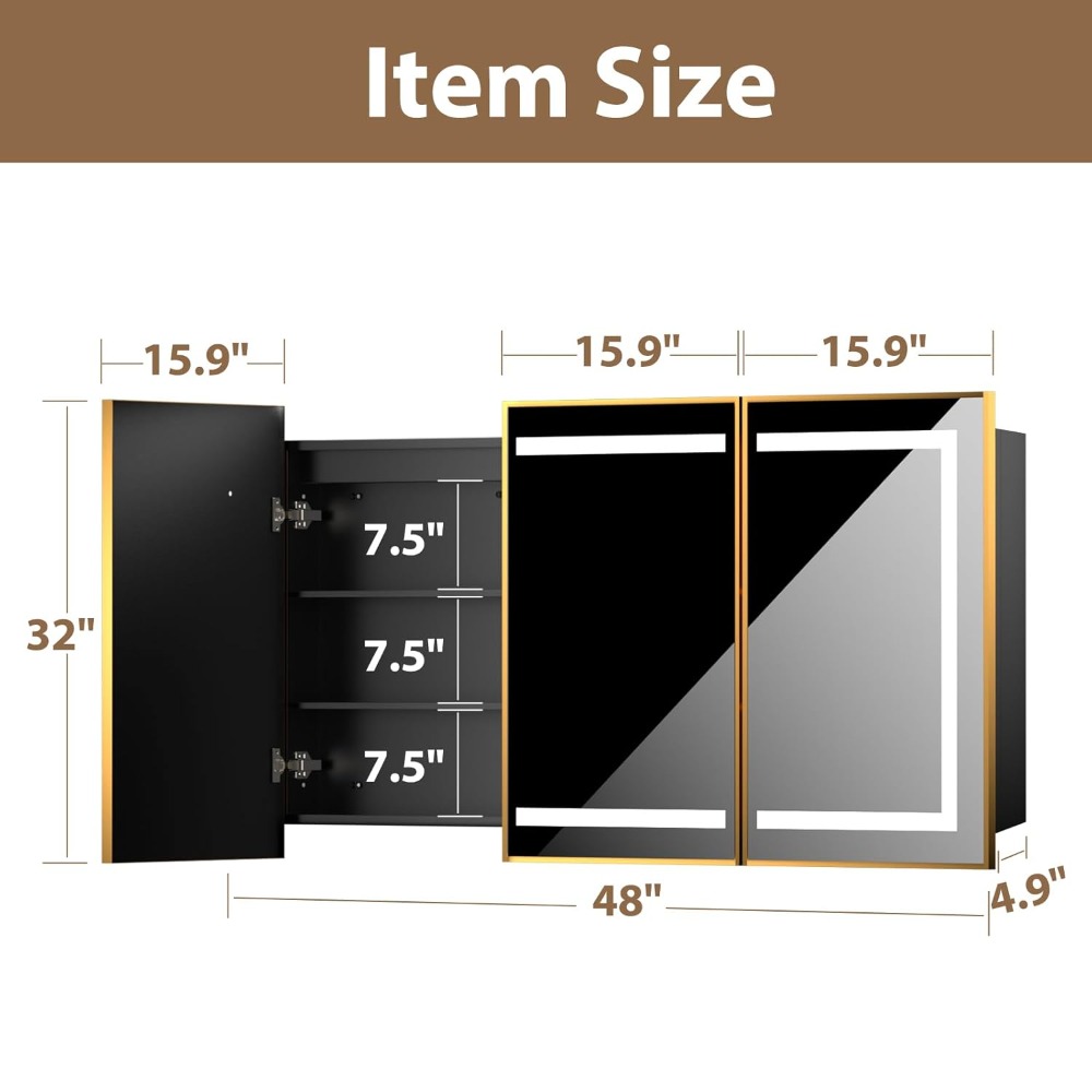 Led Medicine Cabinet with Mirr – Home Living Bathroom Vanity recenzja i cena