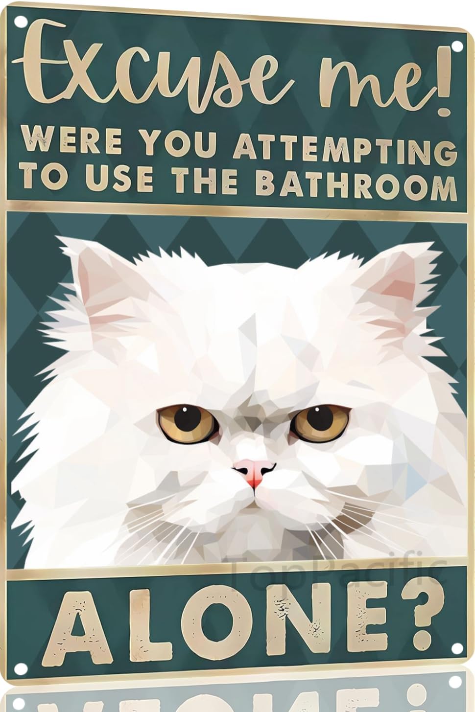 Retro Tin Signs Persian Cat Ba – Home Alone Bathroom recenzja i cena