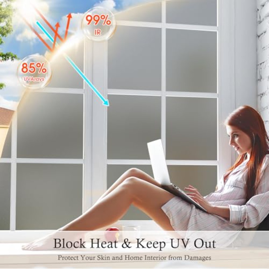 Window Privacy Film Frosted Gl – Home Bathroom Window Tint recenzja i cena