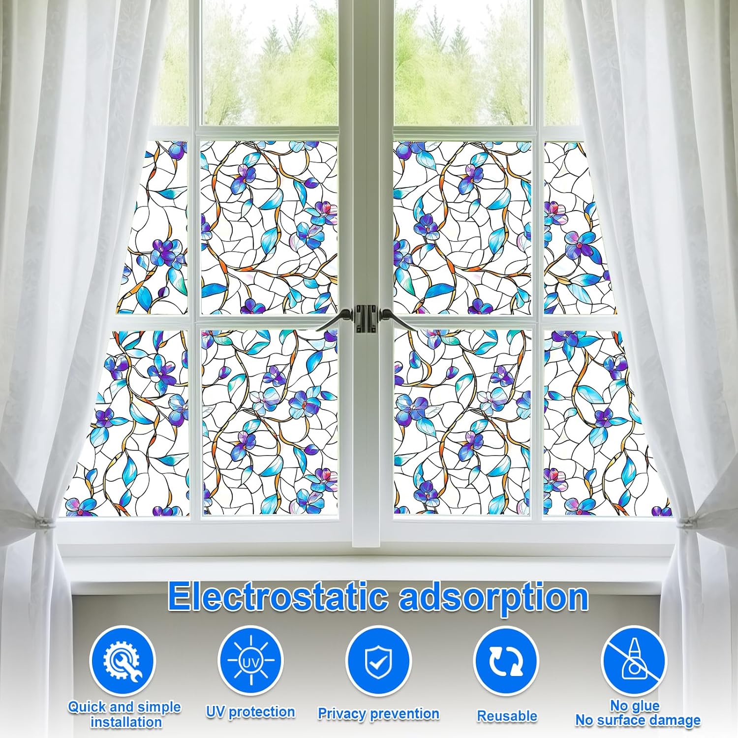 Frosted Glass Window Film, UV  – Home Bathroom Window Tint recenzja i cena