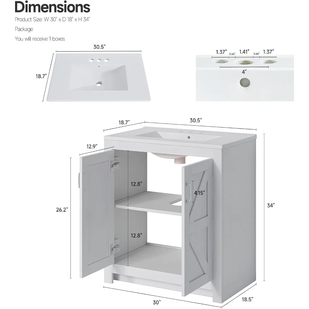 farmhouse bathroom vanity with – Home Living Bathroom Vanity recenzja i cena