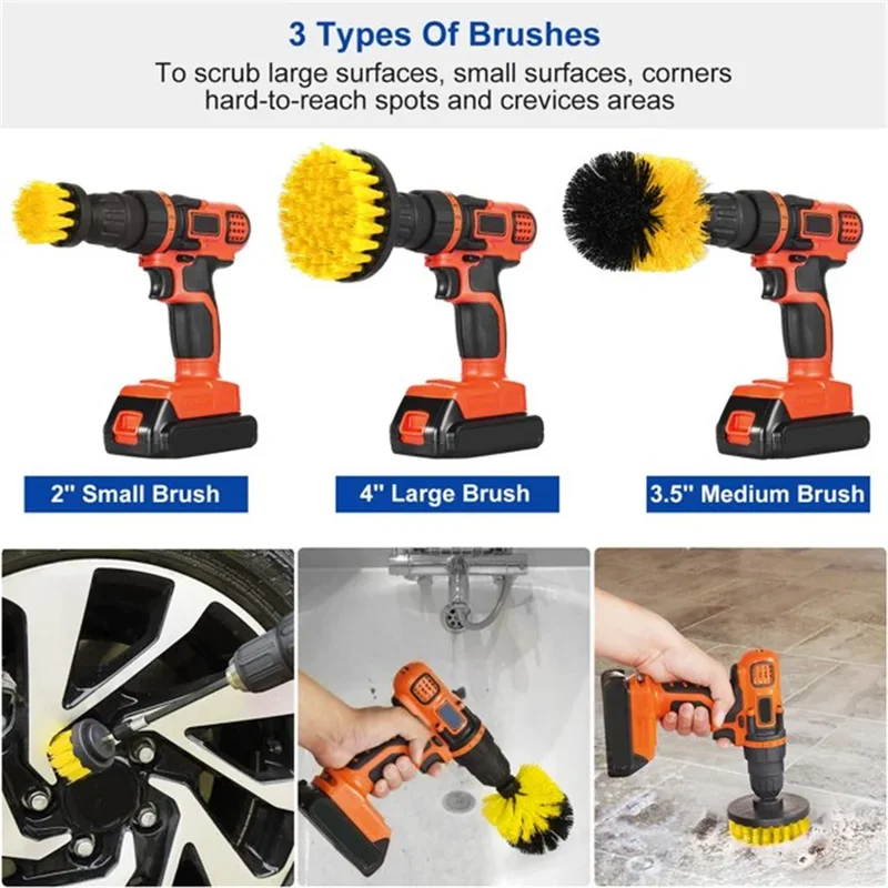 3 pcs/set drill brush set powe – Home Bathroom Cleaner recenzja i cena