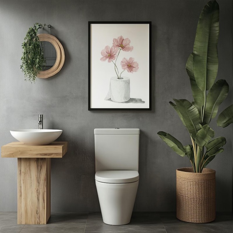 Colourful Flower Toilet Paper  – Home Bathroom Painting Ideas recenzja i cena