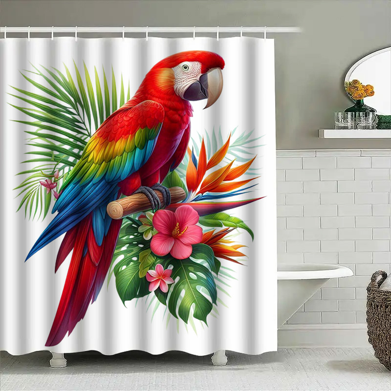 Vibrant Parrot Shower Curtain  – Home Bathroom Decor Ideas recenzja i cena