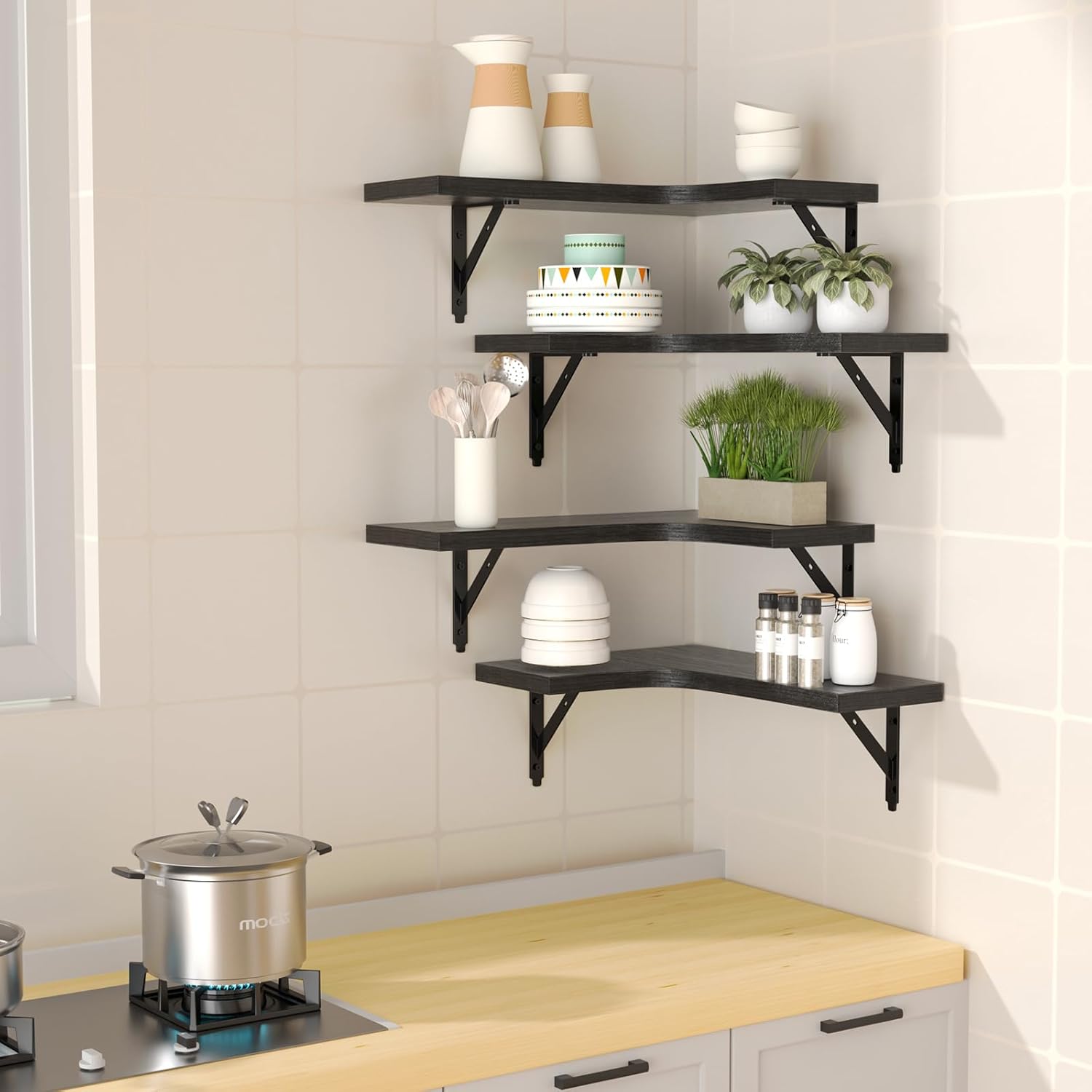 Corner Floating Shelves Set of – Home Bathroom Shelf recenzja i cena