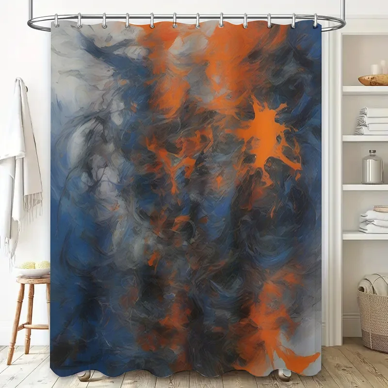 Luxury Blue Orange Watercolor  – Home Bathroom Decor Ideas recenzja i cena