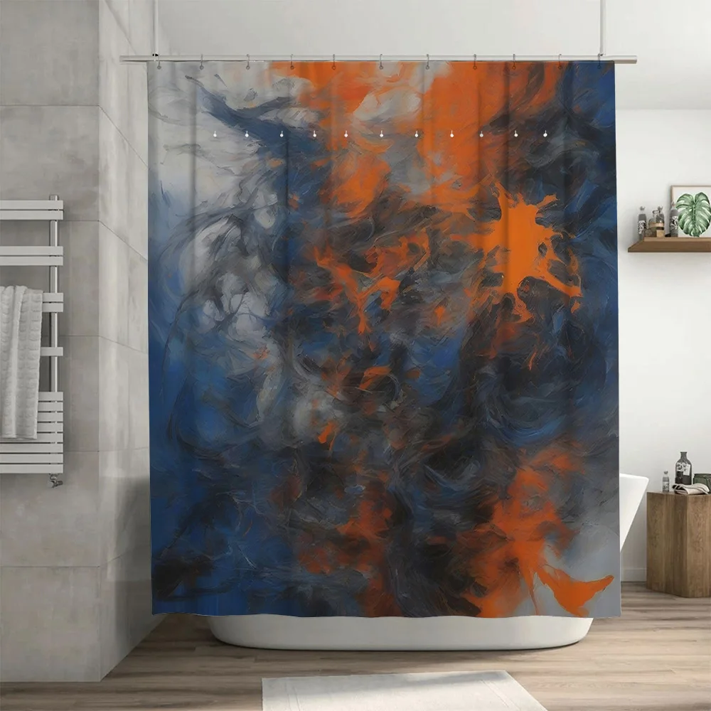 Luxury Blue Orange Watercolor  – Home Bathroom Decor Ideas recenzja i cena