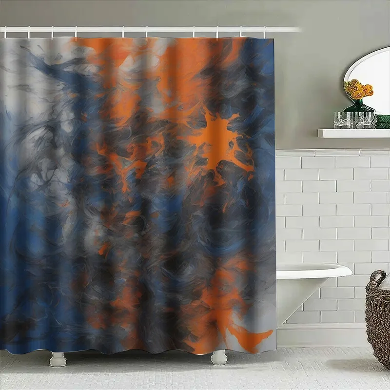 Luxury Blue Orange Watercolor  – Home Bathroom Decor Ideas recenzja i cena