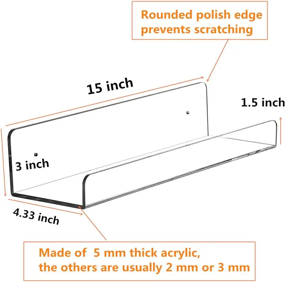 Clear Acrylic Floating Shelves – Home Bathroom Shelf recenzja i cena