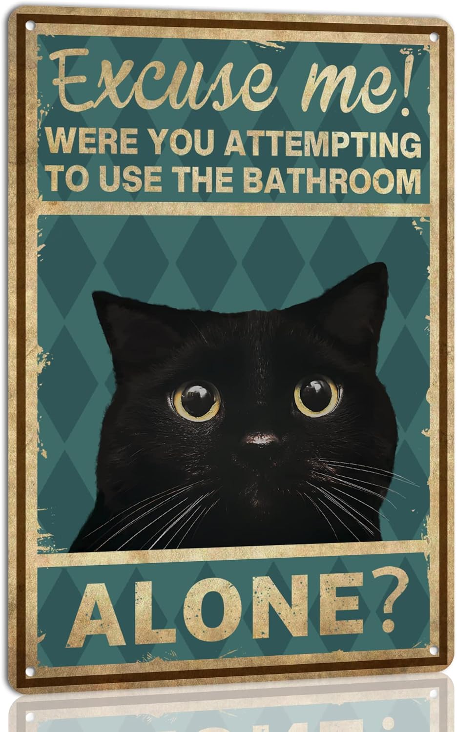 Cat Wall Art ;Excuse Me Where  – Home Alone Bathroom recenzja i cena