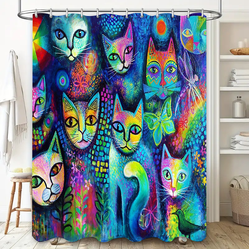 Cat Shower Curtain Artistic An – Home Bathroom Decor Ideas recenzja i cena