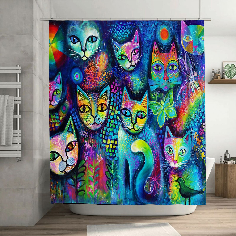 Cat Shower Curtain Artistic An – Home Bathroom Decor Ideas recenzja i cena