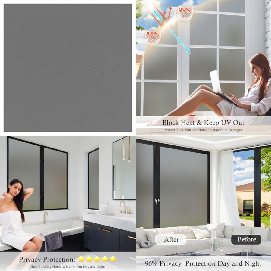Window Privacy Film Frosted Gl – Home Bathroom Window Tint recenzja i cena