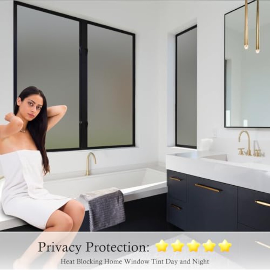 Window Privacy Film Frosted Gl – Home Bathroom Window Tint recenzja i cena