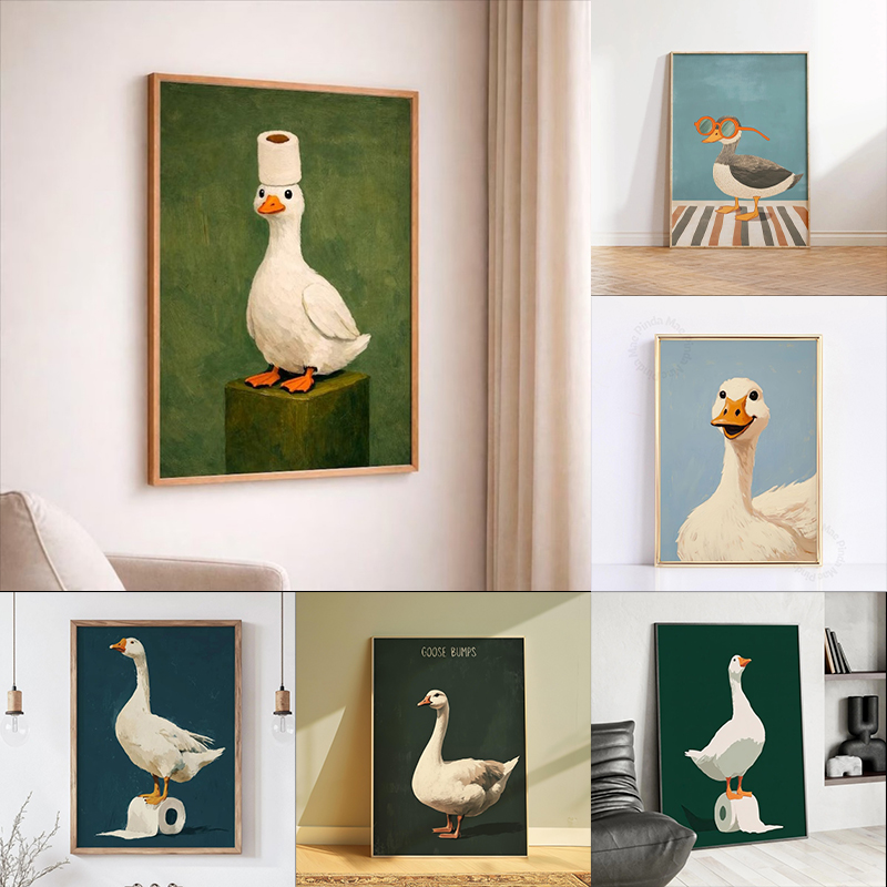 Duck Goose Poster, Funny Bathr – Home Bathroom Painting Ideas recenzja i cena
